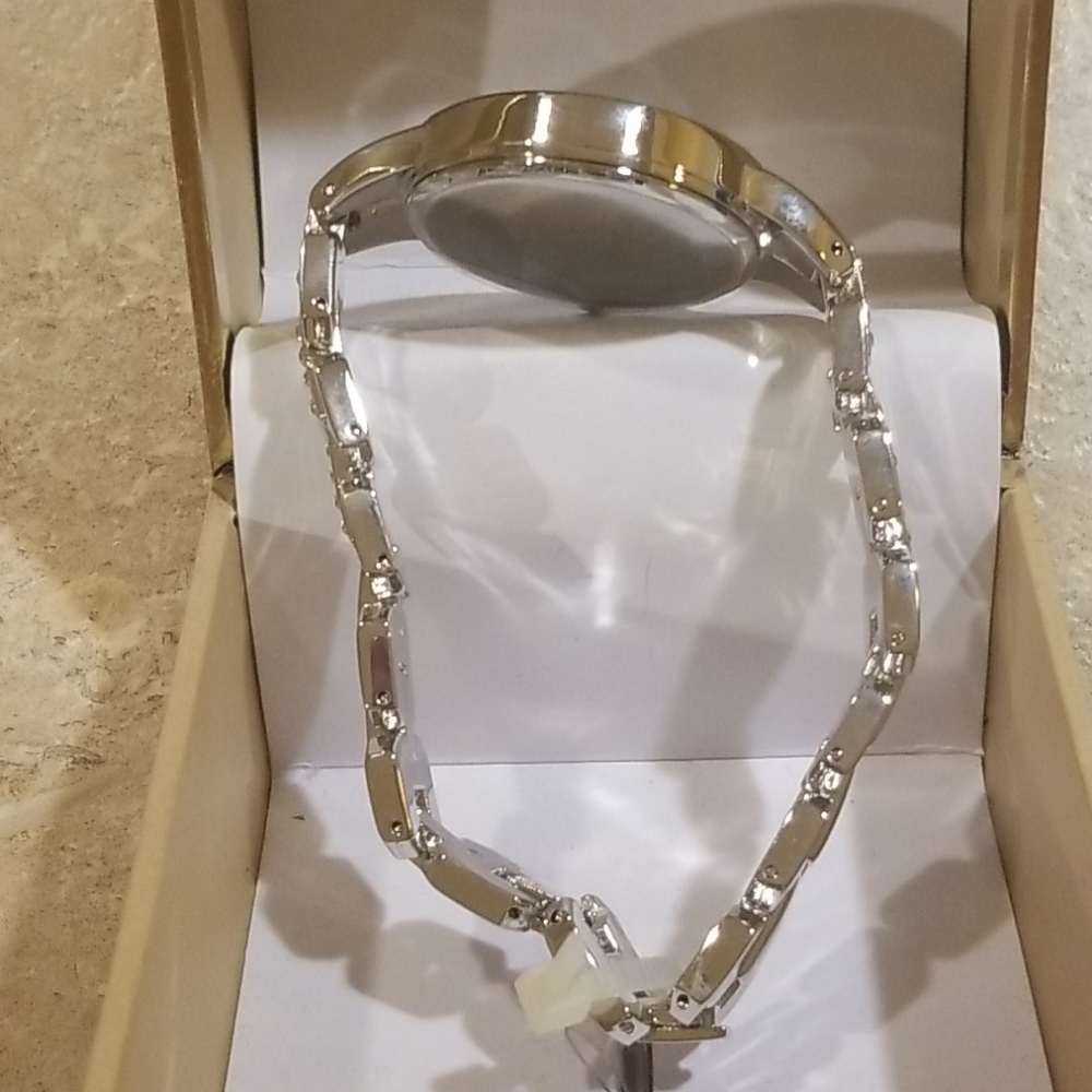 Charter Club Womens Silver-Tone Crystal Watch - Picture 5 of 8